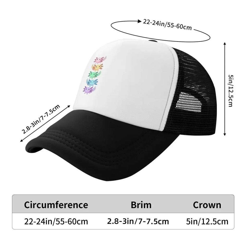 Rainbow Axolotl Cap Fashion Casual Mesh Baseball Caps Adjustable Hat Hip Hop Summer Unisex Baseball Hats Polychromatic