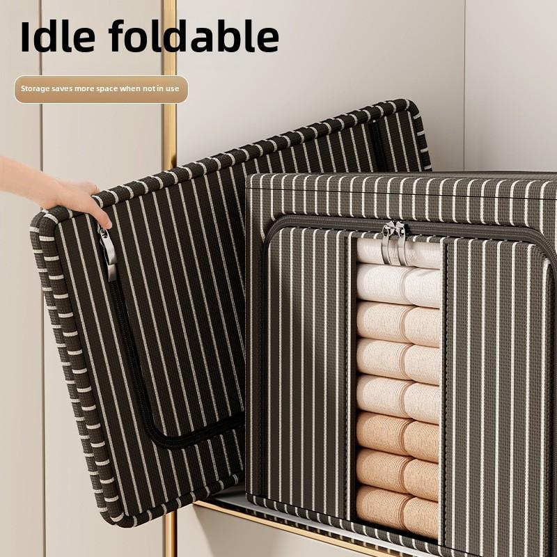 Контейнеры для хранения из ткани Оксфорд большой емкости со стальной рамой, складные тканевые ящики для хранения одежды, одеял, игрушек, для организации дома