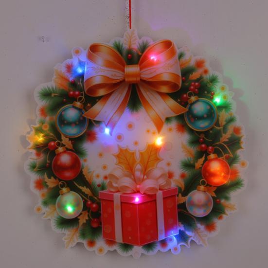 Светящийся Санта Подвеска на дверь Светодиодный Рождественский декор с Оленем Снеговиком Сделай сам Светящиеся Праздничные Подвесные Украшения для Окна Каминной полки