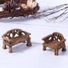 Garden DIY Craft Resin Bench Miniature Park Seat Ornaments Furniture Figurines Lawn Chairs Set