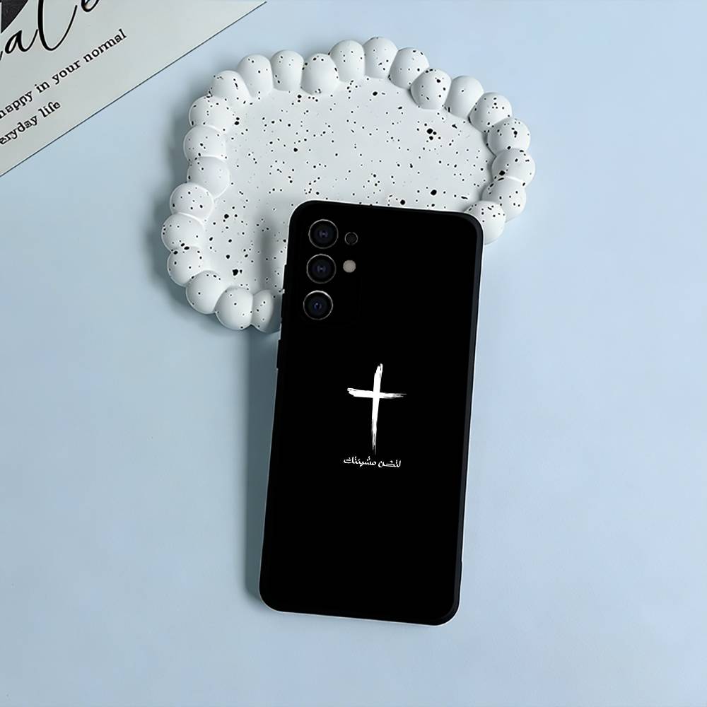 G-God Jesus Cross Soft Silicone Case for Samsung S25, S24, S21, S22, S23, S30, Ultra, S20, Plus, FE, Lite-Black