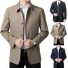 Men Spring Autumn Jacket Long Sleeve Turn-down Collar Single Breasted Solid Color Business Blazer Suit Casual Coat