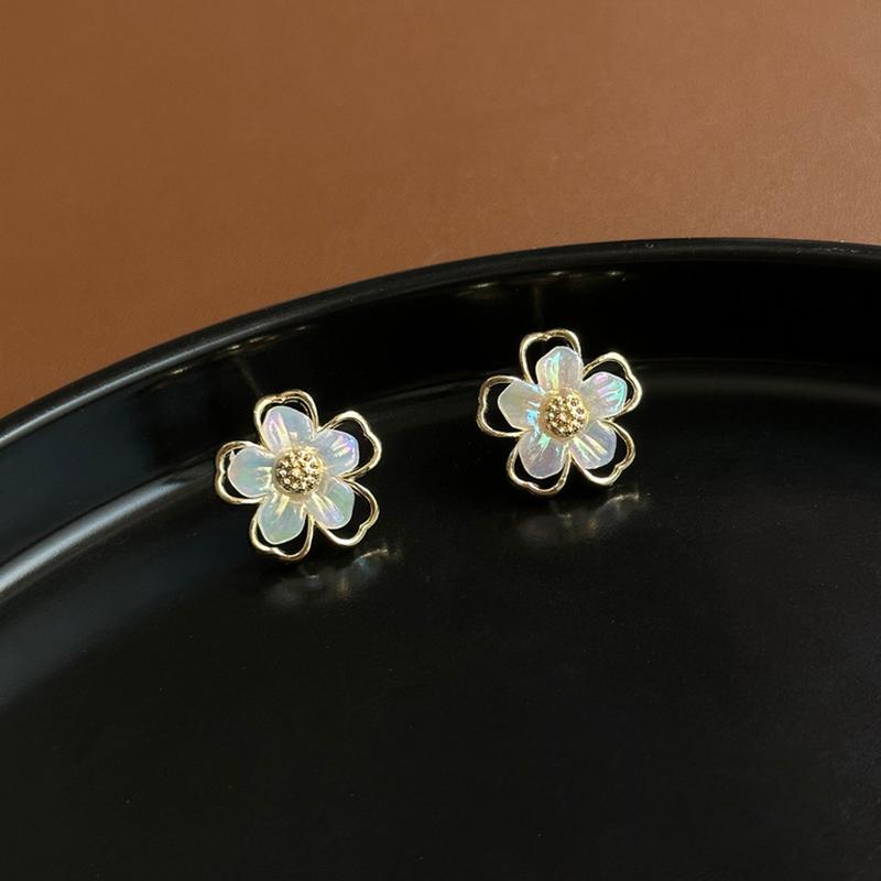 1 пара сережек ювелирные изделия сплав жемчуг цветок серьги гвоздики для женщин