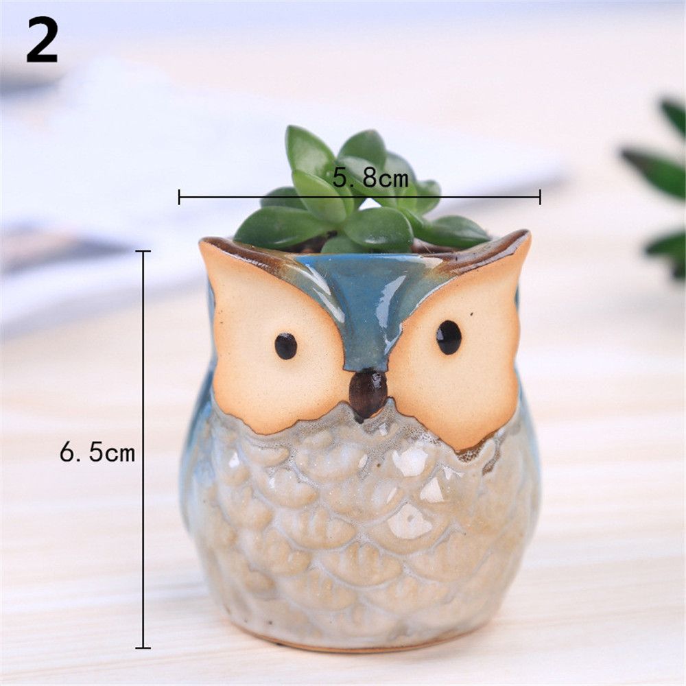 New Indoor Owl Shape Succulent Pot Mini Ceramic Flower Pot