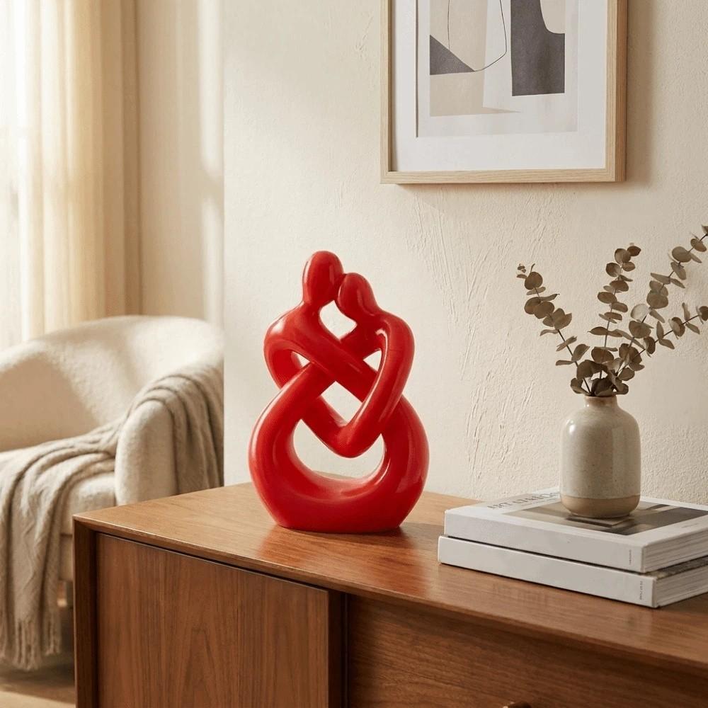 Abstract Design 3D Printed Figure Romantic Couple Embracing Sculpture Home Decoration
