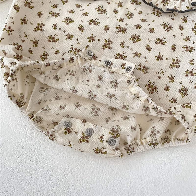 Ruffled Collar Floral Size 80 [Sick Kids] Romper, Baby,