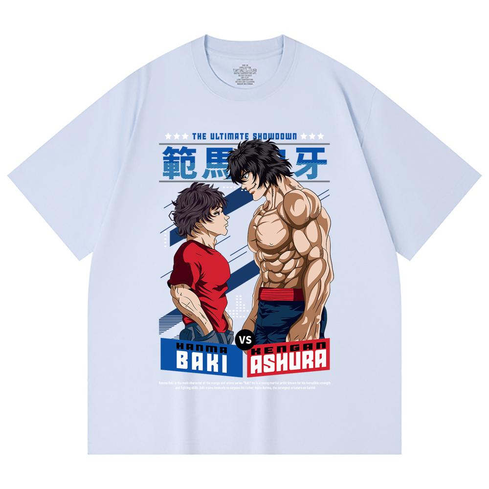 230 г/м² 100% хлопок Baki V2 Baki Ashura Принт Унисекс Тяжелая хлопковая футболка