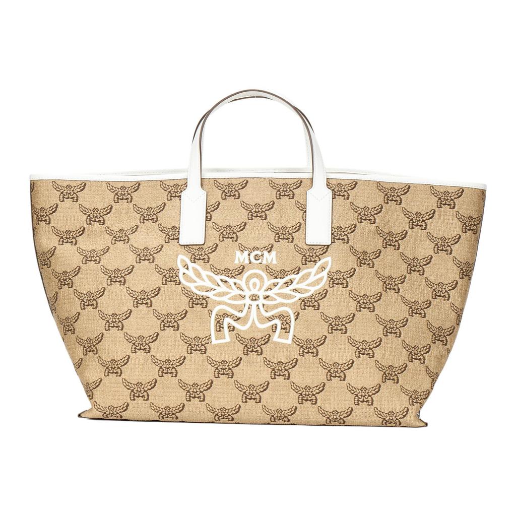 MCM Himmel Embroidered Brand Pattern Raffia Textile Jacquard Tote Bag Shopping Bag Shoulder Handbag Medium Women tote bags MWPFSAC02IN001