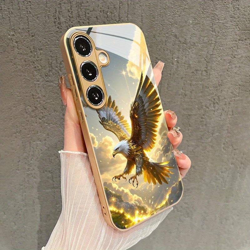Гальванизированный золотой новый чехол для телефона для Samsung Galaxy S26 Ultra S25 Plus S24 S23 S22 fe закаленное стекло Художественные текстурные узоры