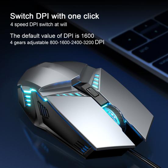Мышь для ноутбука, модная регулируемая DPI, RGB мышь для ноутбука, высокочувствительная оптическая игровая мышь, мышь для ноутбука, компьютерные аксессуары