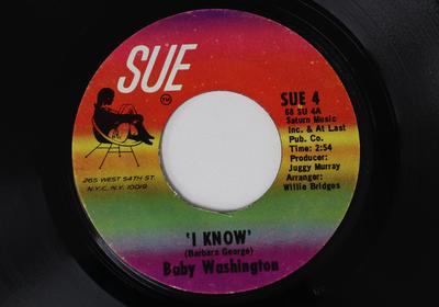 7-дюймовая пластинка BABY WASHINGTON - I Know / It'll Change SUE4 SUE 1969 US Соул/Фанк Б/У