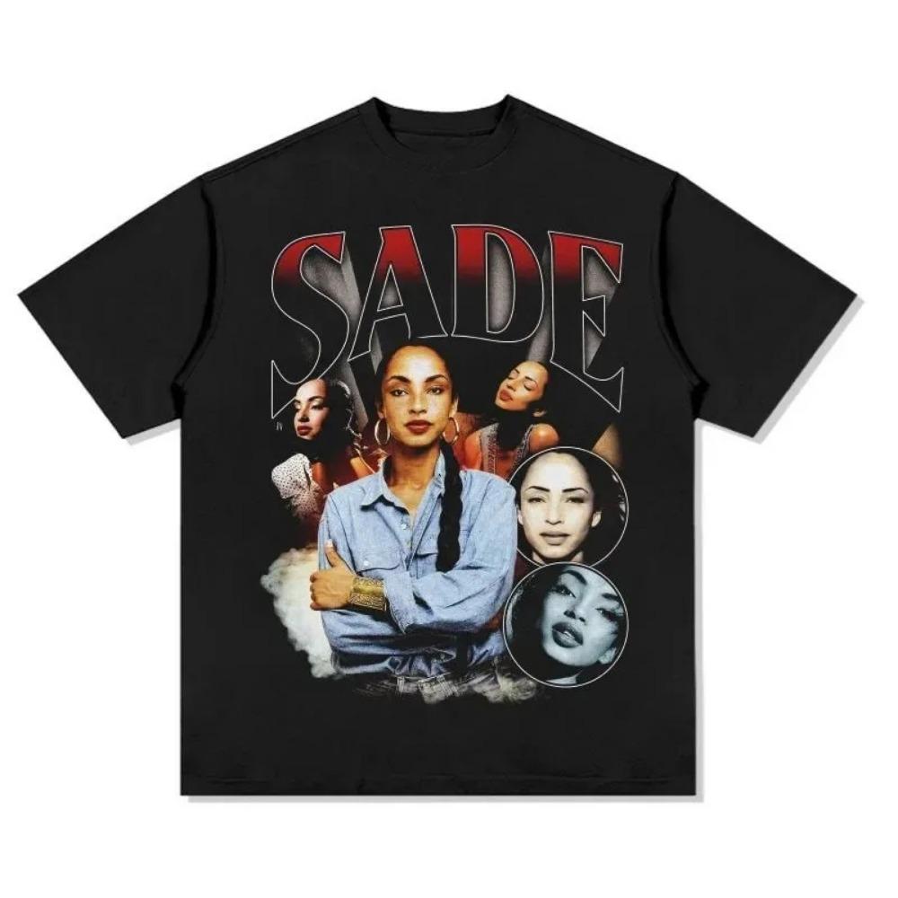 Модная черная футболка с графическим принтом Sade Kiss of Life Ретро-стиль Графический Новинка Мужские и женские ретро-топы Футболки