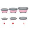 With Lid Foldable Salad Bowl Food Container 3Pcs/Set Silicone Bowl Sets Folding Lunch Box Portable Folding Bowl
