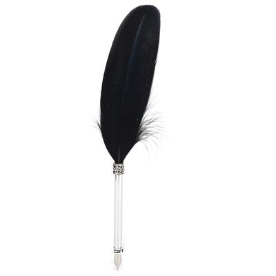 Ручка для письма пером из нержавеющей стали, черная, перо, винтажная перьевая ручка для бизнеса, офиса, подарки на день рождения