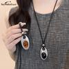 Y2K Pendant Necklace Women's Autumn And Winter Simple Fashion Metal Pendant Long Sweater Chain