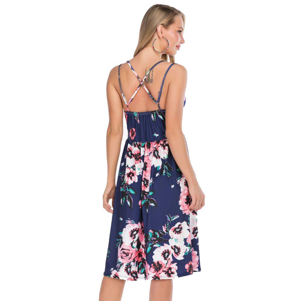 Элегантное женское летнее платье без рукавов с цветочным принтом для пляжа, идеально подходящее для праздничных случаев, размеры S-5xl