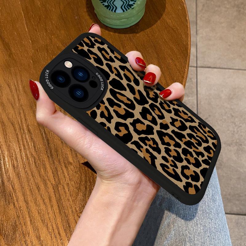 Новый чехол для телефона Модный бренд Леопардовый принт Для iPhone 14 13 12 11 Pro Max Xs XR 7 8 Plus Всесторонне защитный Мягкий силикон Для старших женщин