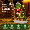 Christmas Statue with LED Lights Handmade Resin Sculpture Battery-Powered Festive Figurine for Patio Balcony Yard Housewarming Gift