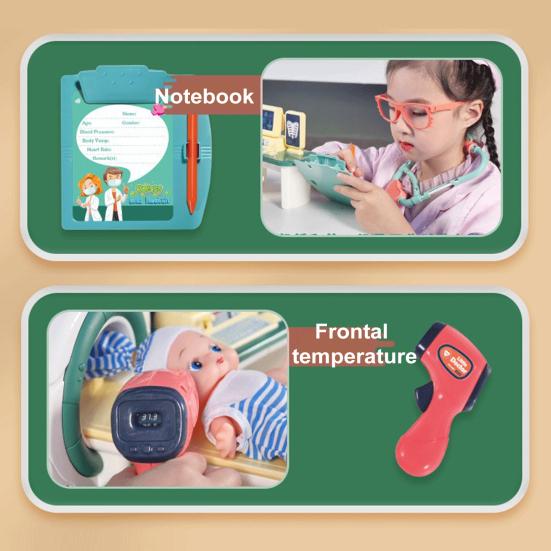 Детский набор врача с настоящим компьютерным томографом, стетоскопом, медицинскими инструментами, обучающий ролевой набор игрушек для мальчиков и девочек 3-6 лет