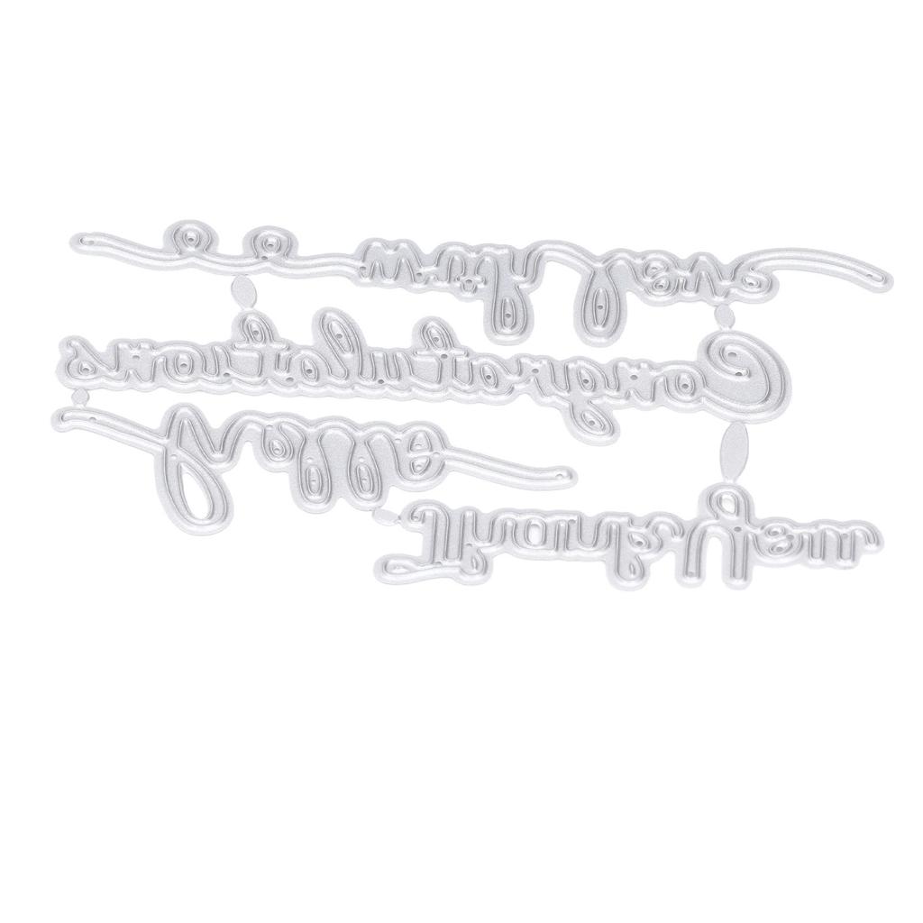 2Pcs Cutting Die Blessing Words Pattern Simple Unique Design Cutting Mold for Home Party D
