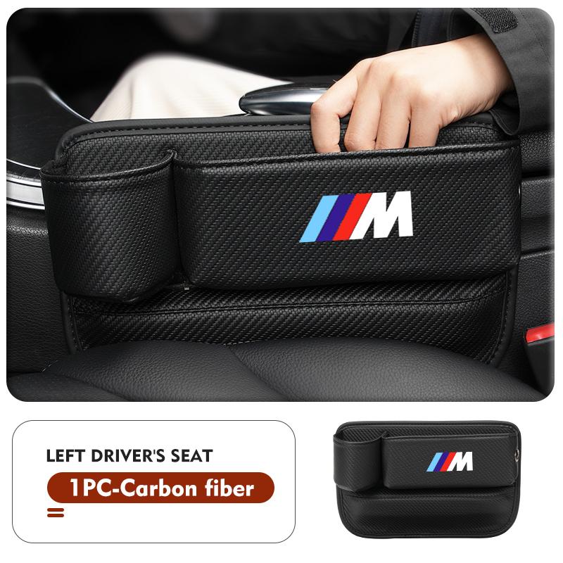 KHQB5 Car Seat Gap Storage Box Door Side Seat Gap Organizer Case For BMW Performance X1 X3 X5 E39 E46 E90 F20 E60 F30 M3 M5