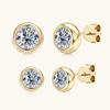 Silvere Glam Best-selling Round Moissanite Stud Earrings, Bubble Couple Style S925 Silver Ear Rings