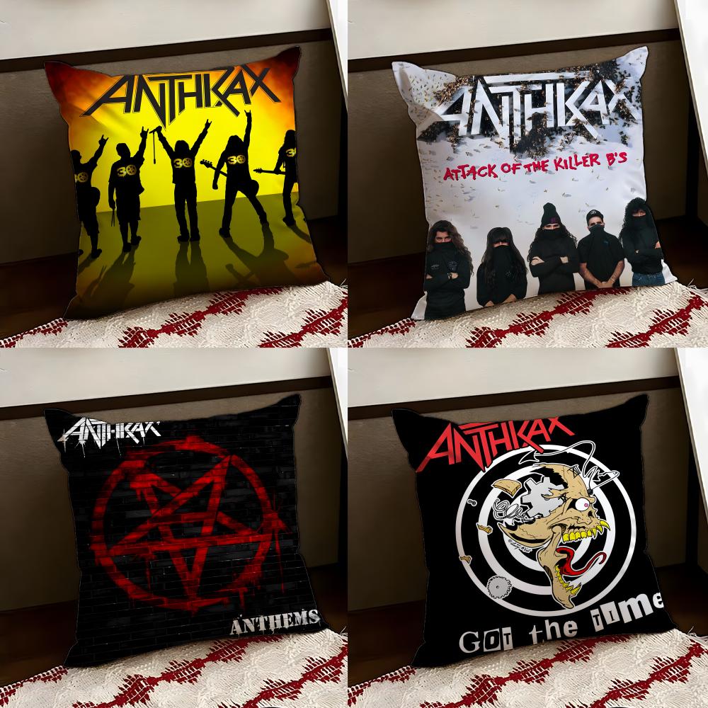 Наволочка для подушки с изображением группы Anthrax, двусторонняя, мягкая, прочная, для дома, автомобиля, многоцелевая, для ежедневного комфорта