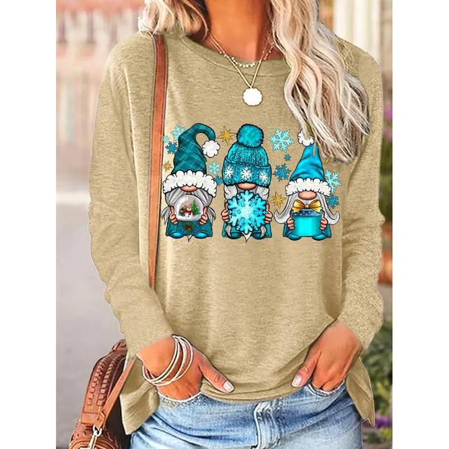 Футболки с длинными рукавами и забавным принтом для женщин, модный повседневный пуловер, осенние гномы, осенние повседневные топы в стиле Харадзюку с тыквой и принтом на День благодарения