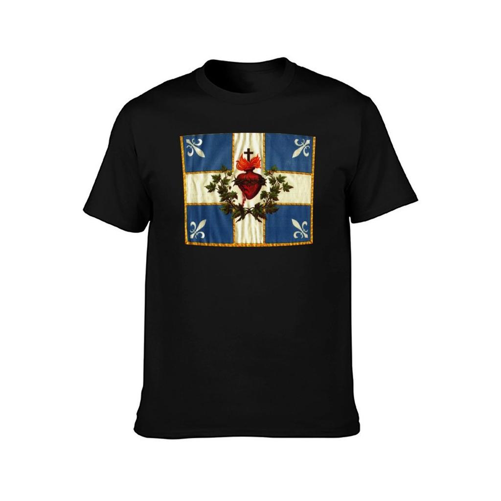 Quebec flag drapeau Québec Patriote Carillon SacréCur Christian Catholic old vintage edition with fleurs de lys HD HIG TShirt