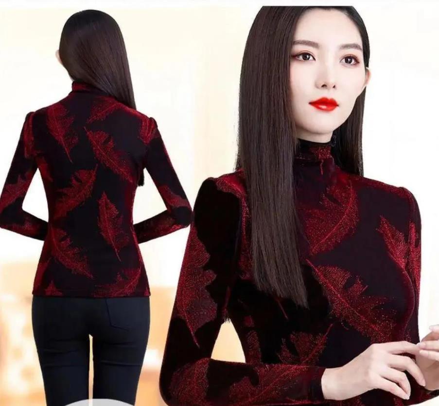 Флисовая нижняя рубашка, женская осенне-зимняя футболка с высоким воротником и длинными рукавами, универсальный топ с длинными рукавами