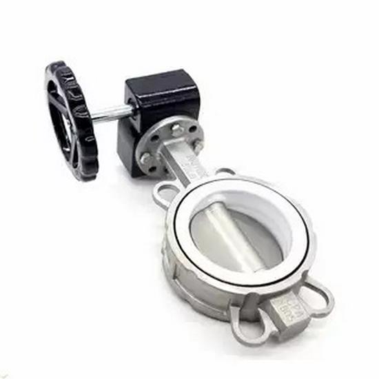 Manual PTFE Soft Seal Stainless Steel Double Flanged Centerline Butterfly Valve D371F46-10P