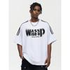 Wassup Heods Trendy Brand Webbing Short-Sleeve T-Shirt for Men, Summer Loose American-Style Phantom Letter T-Shirt Top