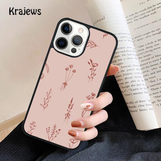 Минималистичный цветочный чехол для телефона iPhone 17 Air 16 15 14 Max Plus 11 12 13 Pro Max Чехол для телефона coque Fundas