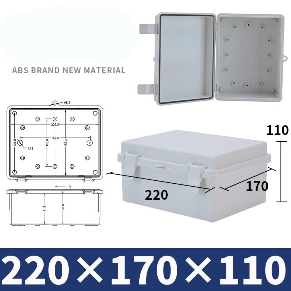 IP67 Electrical Junction Box Waterproof White Outdoor Sealed Switch Power Case Plastic Enclosure With Hasp Distribution Boxes