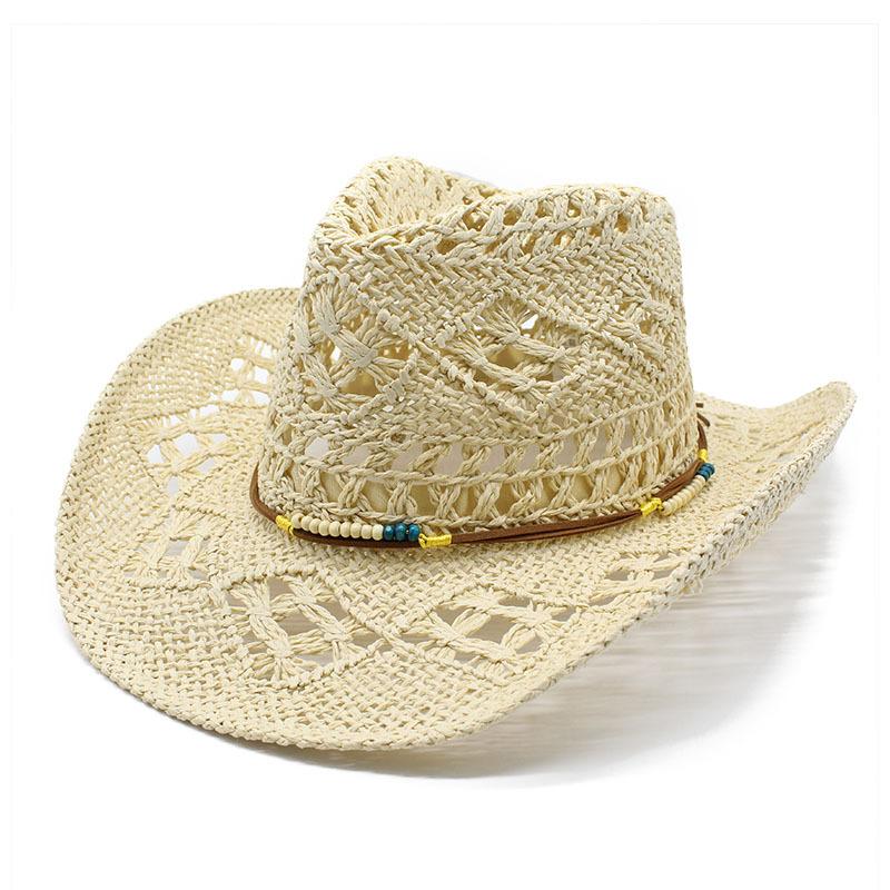 Ветер, весна и лето, новый полый тканый папирус, модный повседневный уличный солнцезащитный ковбойский топ с широкими полями, соломенная шляпа 