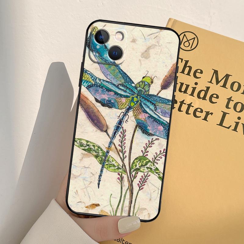 Luxury Dragonfly Case For iPhone 13 12 Mini 11 Pro Max 6S 8 7 Plus SE 2022 2020 X XS Max XR Back Cover