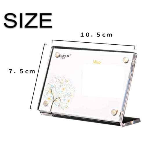 Heizi Card Display Case, L-Shaped, Set of 2, for Trading Postcards, Acrylic Frame, Screw-Down Magnet (Clear, Horizontal, A7 Trading Card Size)