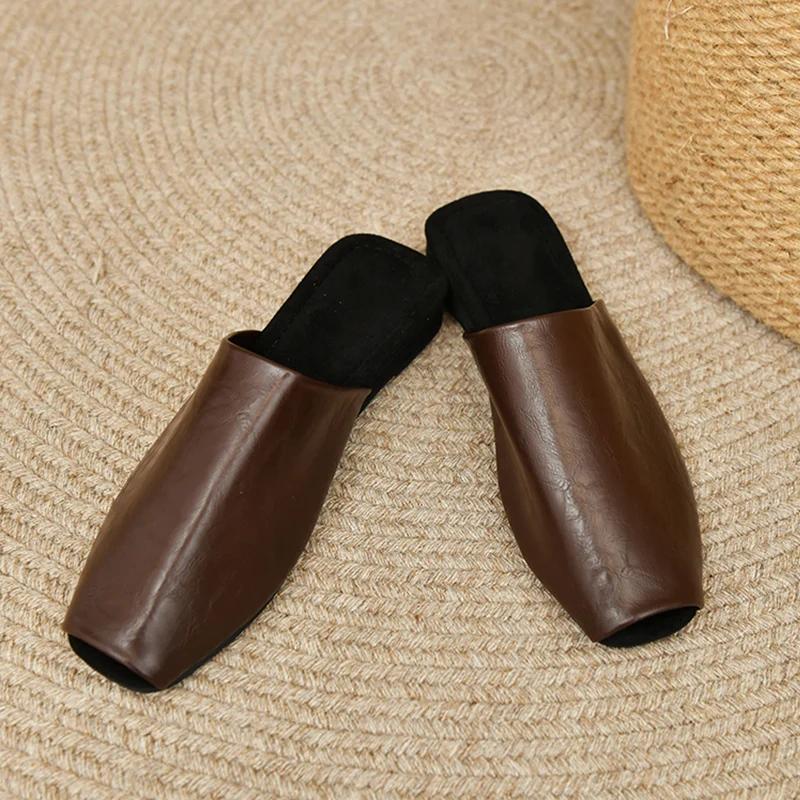 Fashion Flats Women Slippers Slingback Mules Shoes Fashion Woman Sandals Summer 2025 Trend Flip Flops Walking Slides Cozy Ladies Shoes