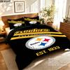 Pittsburgh Steelers Logo Pattern Bedding Set Quilt Cover Pillowcase Home Decor Gift (1 * duvet cover + 2 * pillowcase, without core)