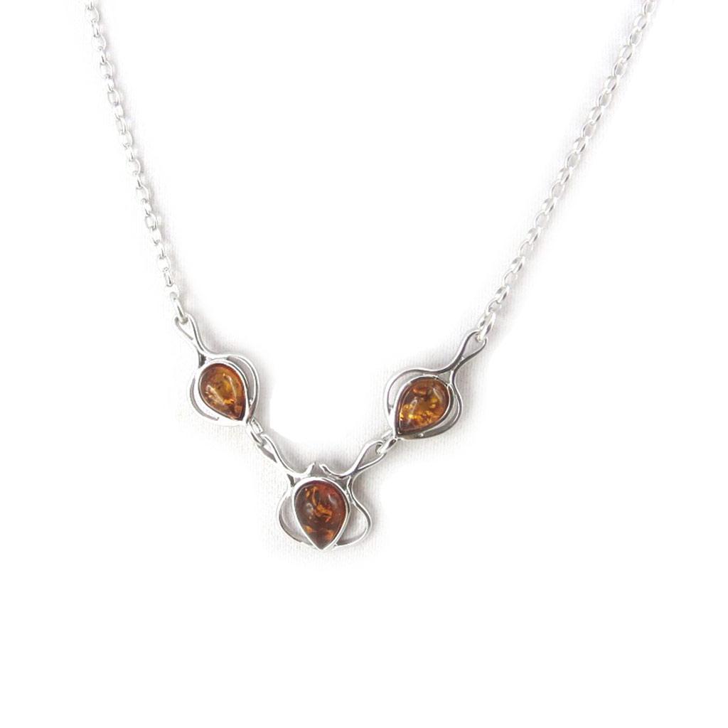 Les Trésors De Lily [N2272] - Silver Necklace 'Inspiration' Amber (rhodium-plated) - 18x15 Mm