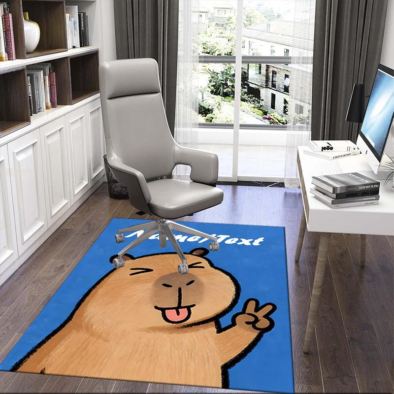 1PC Custom Name Groundhog Celebration Theme Floor Mat Ideal for Living Room, Game Rooms, Office, Bedroom,Floor Mat Playful Design