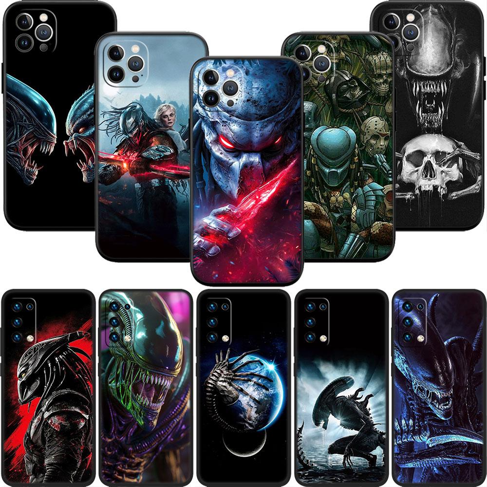 CJ4 Aliens vs Predator Xenomorph Soft Shell Phone Case for OPPO A3 Pro A72 A74 A76 A77 A77S A78 A79 A94 A95 A18 A40M A58