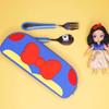 Lilpang Children's Princess Tender Soft Silicone Cutlery Case, Snow White, 1 Piece, Korean Popular Tableware