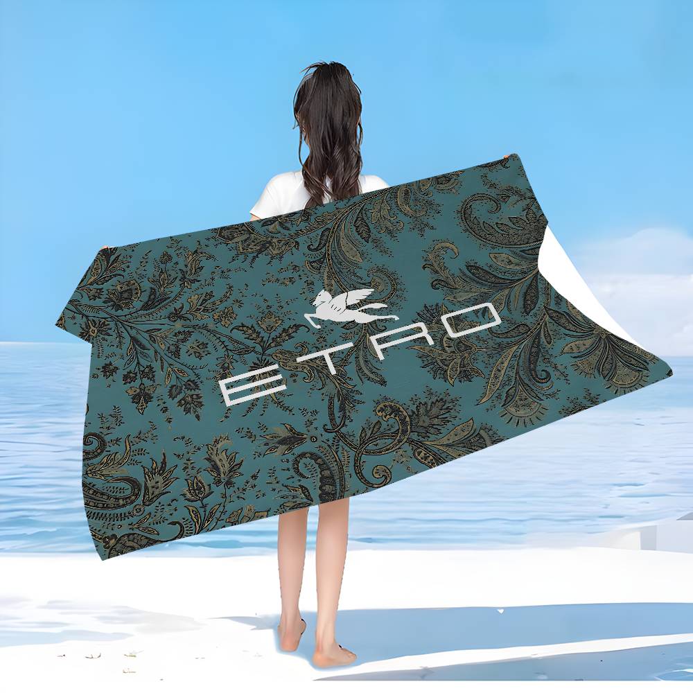 Бренд E-Etro Микрофибровое одеяло Быстросохнущие пляжные полотенца Большого размера с принтом Супервпитывающее полотенце-одеяло для бассейна