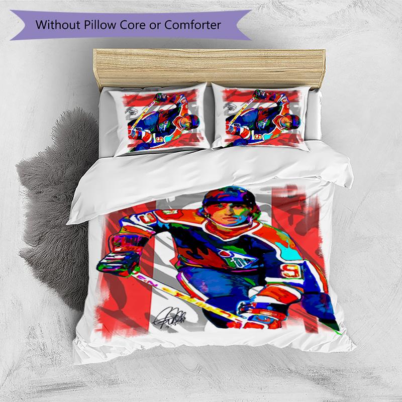 Wayne Gretzky Printed 3PCS Bedding Set Soft Breathable Duvet Cover Pillowcases Set Washable Bedroom Decor Home Gift
