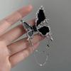 1PC Metal Chain Butterfly Brooch Tassel Pendant For Women Men Lapel Pins