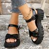 2024 High Heels Gladiator Sandals Woman Open Head Sexy Block Heel Platform Shoes Summer Buckle Size 35-43 Women Sandals