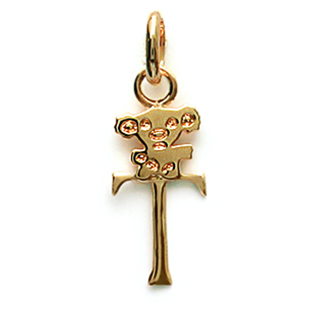 Les Trésors De Lily [E9136] - Gold Plated 'Letter T' Pendant - 15x10 Mm