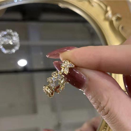 Кольцо на палец с бабочками, открывающееся ювелирное изделие, регулируемое кольцо в корейском стиле для помолвки