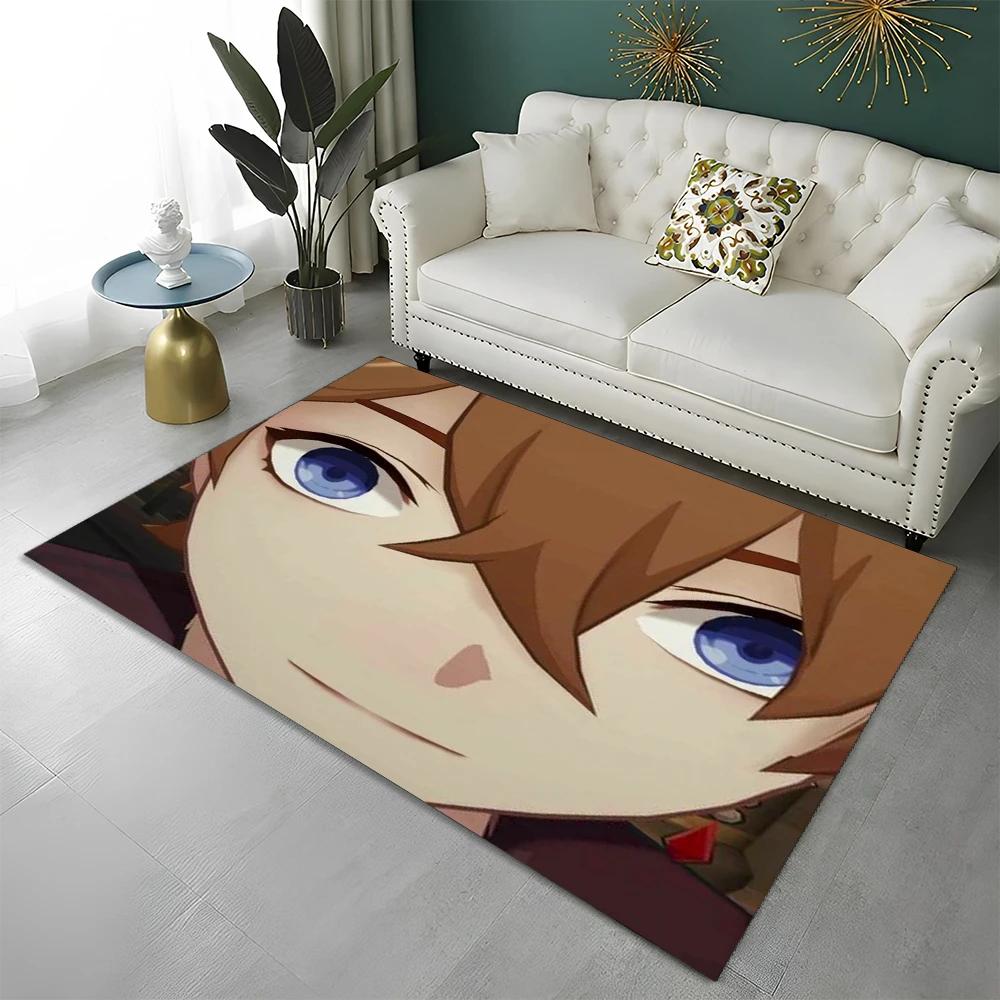 Game Genshin Impact Gamer Cartoon Carpet Rug for Home Living Room Bedroom Sofa Doormat Decor,Child Area Rug Non-slip Floor Mat
